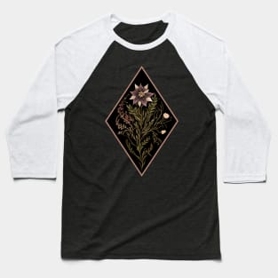 Gothic Diamond Flower Baseball T-Shirt